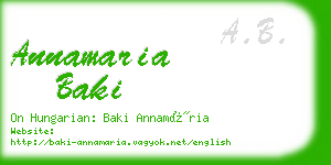 annamaria baki business card